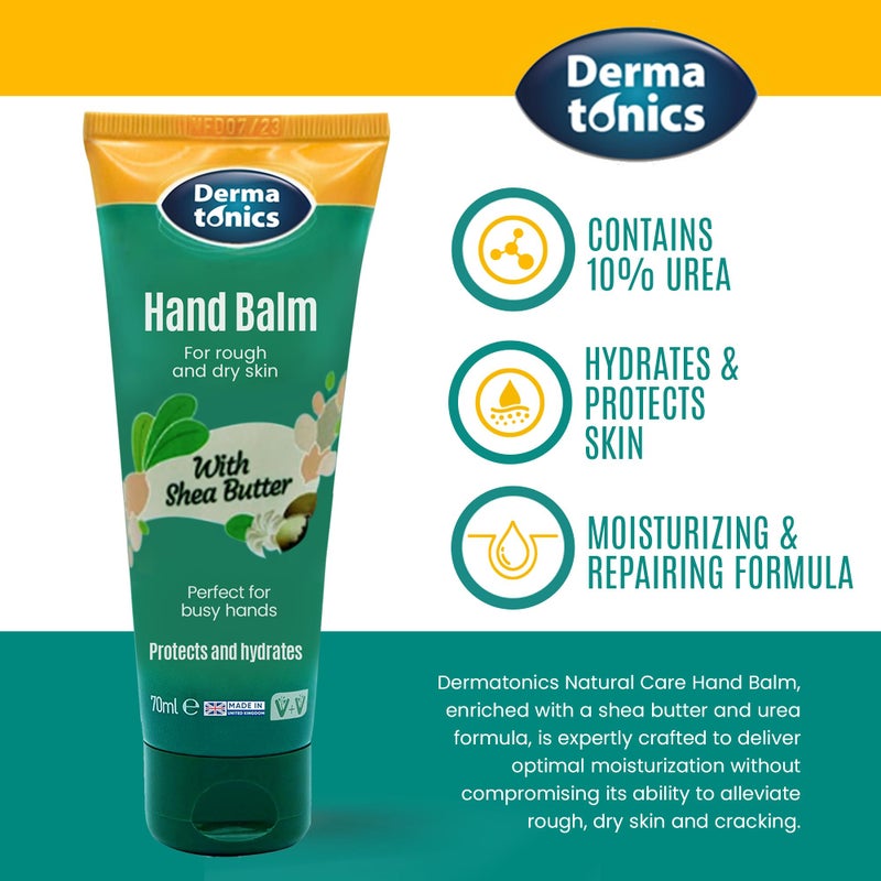 Dermatonics Natural Hand Care Balm | Shea Butter and Urea Formula for Rough, Dry Skin and Cracking | Expert Formulated and Paraben-free | Moisturizing Cream for Soft and Nourished Hands | 2.37 fl oz - Image 3
